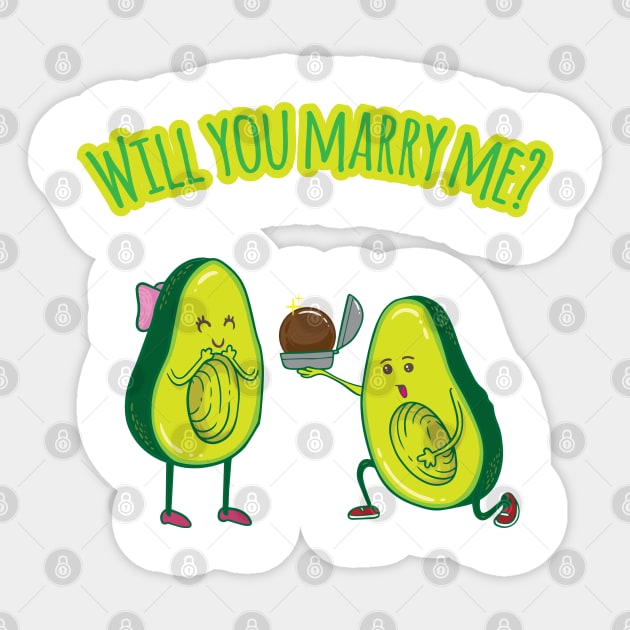 Will you marry me? - Funny Avocado Sticker by Shirtbubble